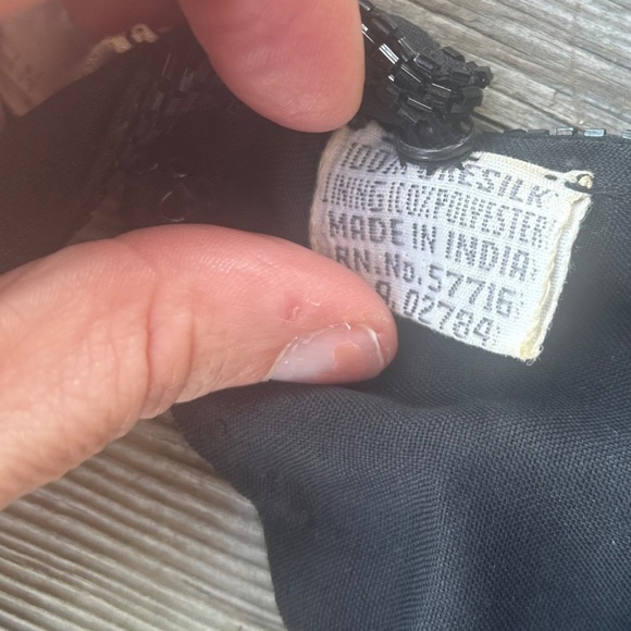 Vintage 100% Silk Beaded Art Deco Dress Freesha Women’s Small - Picture 6 of 16